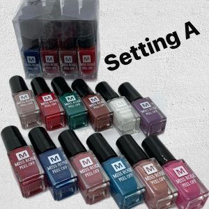 Miss Rose Peel-Off Nail Polish 12 Pcs Box